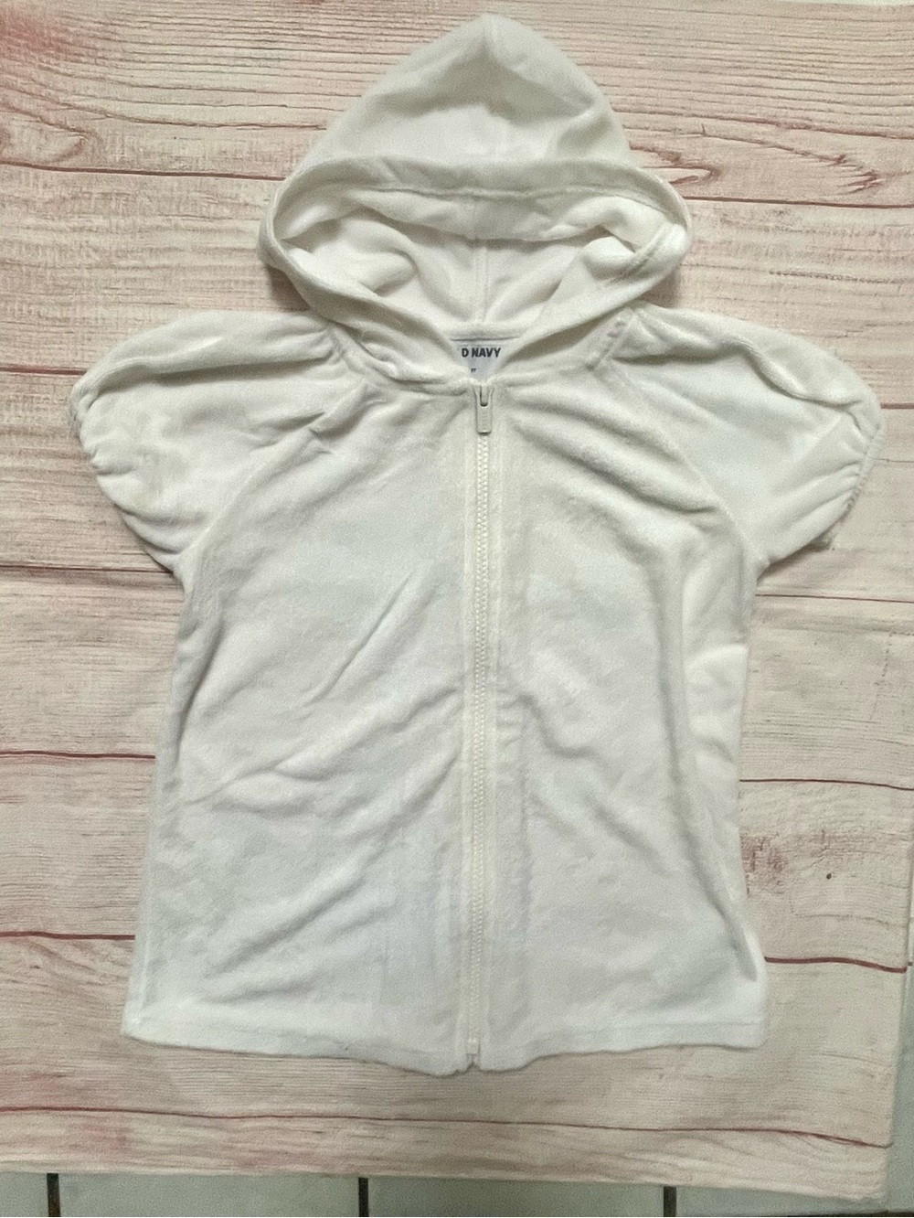 Old Navy White Hooded Kids Zip-Up Top 3T